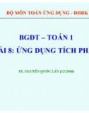 Bài giảng điện tử Toán 1: Bài 8 - TS. Nguyễn Quốc Lân