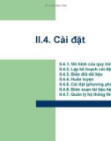 Chương II Phần 4: Cài đặt