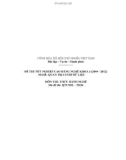 Đề thi tốt nghiệp cao đẳng nghề khóa 3 (2009-2012) - Nghề: Quản trị cơ sở dữ liệu - Môn thi: Thực hành nghề - Mã đề thi: QTCSDL-TH26