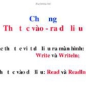 Bài giảng Ngôn ngữ lập trình Pascal: Chương 4 - Thủ tục vào ra dữ liệu