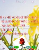 Bài giảng mầm non - Hoạt động nhận biết: Đồ vật trong gia đình