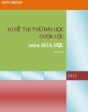 40 ĐỀ THI THỬ ĐẠI HỌC CHỌN LỌC môn HÓA HỌC