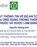 Bài giảng Cập nhật thông tin về độ an toàn của NSAIDs ứng dụng trong thông tin thuốc và dược lâm sàng - BS. Nguyễn Hoàng Anh