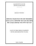 Luận văn Thạc sĩ Quản lý kinh tế: Kiểm soát thanh toán vốn viện trợ không hoàn lại của Chính phủ Việt Nam cho Chính phủ Lào qua Kho bạc Nhà nước Việt Nam