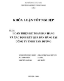 Khóa luận tốt nghiệp: Hoàn thiện kế toán bán hàng và xác định kết quả bán hàng tại Công ty TNHH Tam Dương