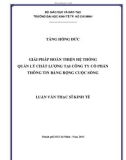 Luận văn Thạc sĩ Kinh tế: Giải pháp hoàn thiện hệ thống quản lý chất lượng tại Công ty cổ phần Thông tin băng rộng cuộc sống