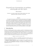 Báo cáo toán học: On growth rates of permutations, set partitions, ordered graphs and other objects