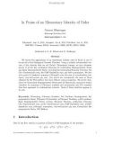 Báo cáo toán học: n Praise of an Elementary Identity of Euler