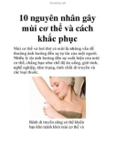 10 nguyên nhân gây mùi cơ thể và cách khắc phục