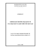 Tóm tắt Luận văn Thạc sĩ Kinh tế: Chính sách thương mại quốc tế của Nhật Bản và gợi ý đối với Việt Nam