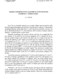 Báo cáo toán học: Singly generated algebras containing compact operators 