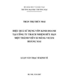 Luận văn Thạc sĩ Kinh tế: Hiệu quả sử dụng vốn kinh doanh tại Công ty Trách nhiệm hữu hạn Một thành viên Xi măng Vicem Hoàng Mai