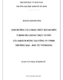 Luận văn Thạc sĩ Kinh tế: Ảnh hưởng của nhận thức rủi ro đến ý định mua hàng trực tuyến của khách hàng tại Công ty TNHH Thương mại – Đầu tư Võ Hoàng