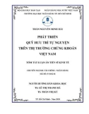 Tóm tắt Luận văn Tiến sĩ Kinh tế: Phát triển quỹ hưu trí tự nguyện trên thị trường chứng khoán Việt Nam