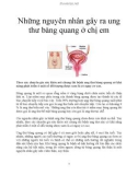 Những nguyên nhân gây ra ung thư bàng quang ở chị em