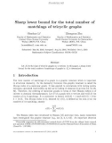 Báo cáo toán học: Sharp lower bound for the total number of matchings of tricyclic graphs