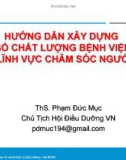 Bài giảng Hướng dẫn xây dựng chỉ số chất lượng bệnh viện và chỉ số lĩnh vực chăm sóc người bệnh - ThS. Phạm Đức Mục