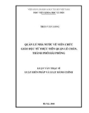 Luận văn Thạc sĩ Luật học: Quản lý nhà nước về viên chức giáo dục từ thực tiễn quận Lê Chân, thành phố Hải Phòng