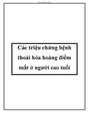 Các triệu chứng bệnh thoái hóa hoàng điểm mắt ở người cao tuổi