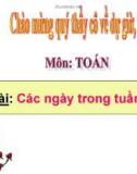 Bài giảng Toán 1 chương 4 bài 3: Các ngày trong tuần lễ