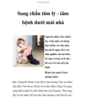 Sang chấn tâm lý - tâm bệnh dưới mái nhà