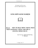 SKKN: Một số hoạt động trong phần “Post - Listening” Tiếng Anh lớp 10- chương trình chuẩn