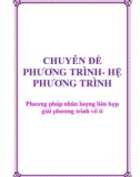 Chuyên đề phương trình và hệ phương trình