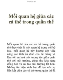 Mối quan hệ giữa các cá thể trong quần thể