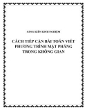 SKKN: Cách tiếp cận bài toán viết phương trình mặt phẳng trong không gian