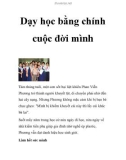 Dạy học bằng chính cuộc đời mình