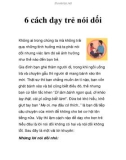 6 cách dạy trẻ nói dối