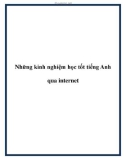 Những kinh nghiệm học tốt tiếng Anh qua internet.