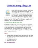 Chào hỏi trong tiếng Anh