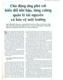 Chủ động ứng phó với biến đổi khí hậu, tăng cường quản lý tài nguyên và bảo vệ môi trường