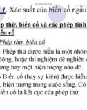 Giáo án xác xuất thống kê - Chương 1. Xác suất của biến cố ngẫu nhiên