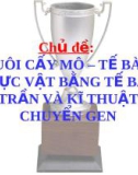 qqqBài giảng: Nuôi cấy mô - Tế bào thực vật bằng tế bào trần và kỹ thuật chuyển gen