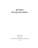 Bài giảng Hóa học đại cương 1 - Lê Thị Sở Như