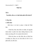 Giáo án địa lý 11 - Bài 9 Nhật bản Tiết 1 Tự nhiên, dân cư và tình hình phát triển kinh tế