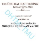 Bài giảng Dẫn luận ngôn ngữ: Chương 3 - ĐH Thương Mại