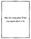 Đặc sắc trang phục lễ hội của người dân Cơ Tu