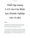 Thiết lập mạng LAN cho Gia Đình hay Doanh Nghiệp vừa và nhỏ