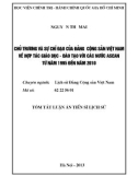 Tóm tắt Luận án Tiến sĩ Lịch sử: Chủ trương và sự chỉ đạo của Đảng Cộng sản Việt Nam về hợp tác giáo dục - đào tạo với các nước ASEAN từ năm 1995 đến năm 2010