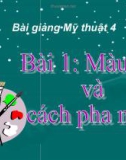 Bài giảng Màu sắc và cách pha màu - Mỹ thuật 4 - GV.Trần Mai Anh