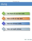 Bài giảng Nhập môn lập trình - Chương 15: Hàm nâng cao (phần 1)