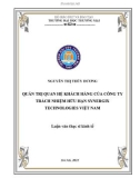 Luận văn Thạc sĩ Quản trị kinh doanh: Quản trị quan hệ khách hàng của Công ty Trách nhiệm hữu hạn Synergix Technologies Việt Nam