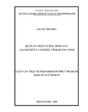 Luận văn Thạc sĩ Quản lý kinh tế: Quản lý chất lượng nhân lực tại Thành ủy Cẩm Phả, tỉnh Quảng Ninh
