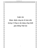 Luận văn Hoàn thiện công tác tổ chức tiền lương ở Công ty xây dựng công trình giao thông Việt Lào