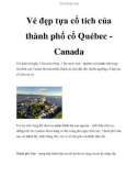 Vẻ đẹp tựa cổ tích của thành phố cổ Québec Canada