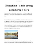 Hucachina - Thiên đường nghỉ dưỡng ở Peru