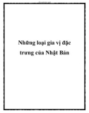 Những loại gia vị đặc trưng của Nhật Bản